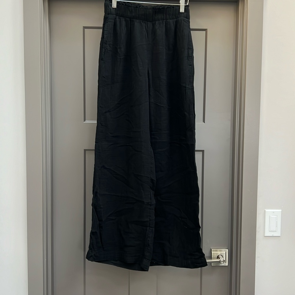 Gap wide leg cotton gauze pant, black, small, nwt